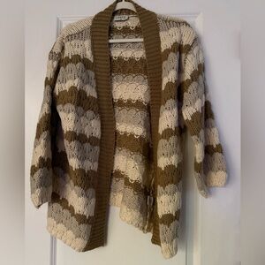 Striped Knit Cardigan Sweater